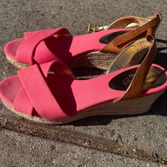 Coach Henley Wedge Espadrille Sandals – Coral Pink – Size 7.5 - Picture 1 of 8